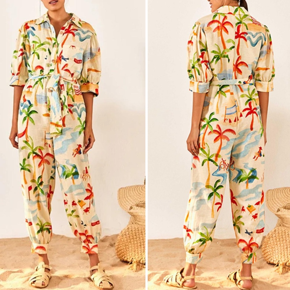 FARM Rio | Copacabana Button Front Jumpsuit - Picture 2 of 4